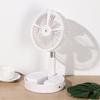 Portable Telescopic Desktop Fan Folding Atomizing Hydrating LED Fan USB Charging
