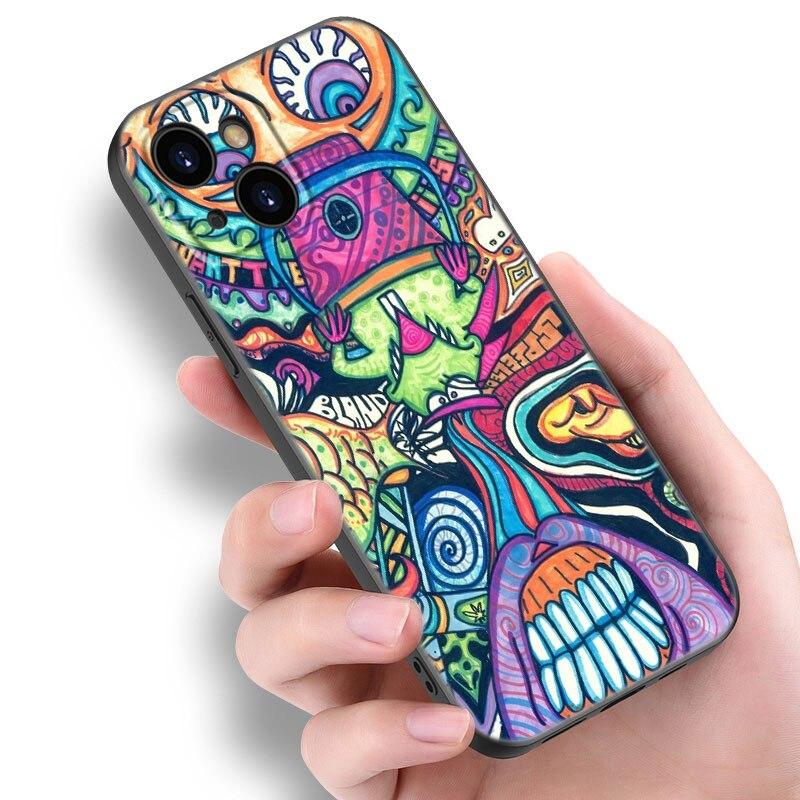 Чехол для телефона Psychedelic Trippy Art для Apple iPhone 13 12 Mini 11 Pro XS Max XR X 8 7 6S 6 Plus SE 2022 2020 5S 5 черный чехол