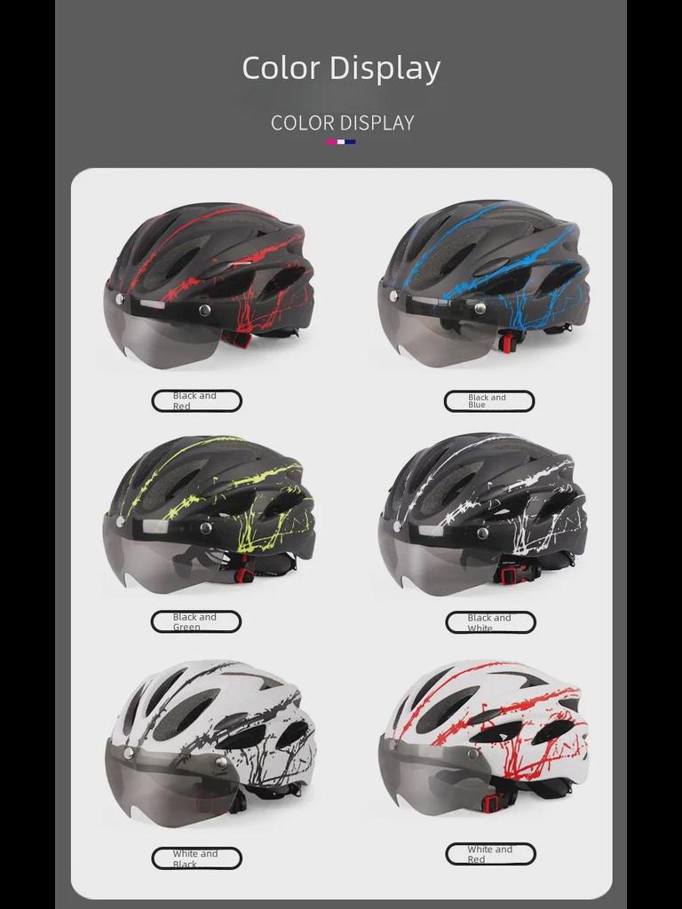 Унисекс шлем для горного шоссейного велосипеда с очками для занятий спортом на открытом воздухе