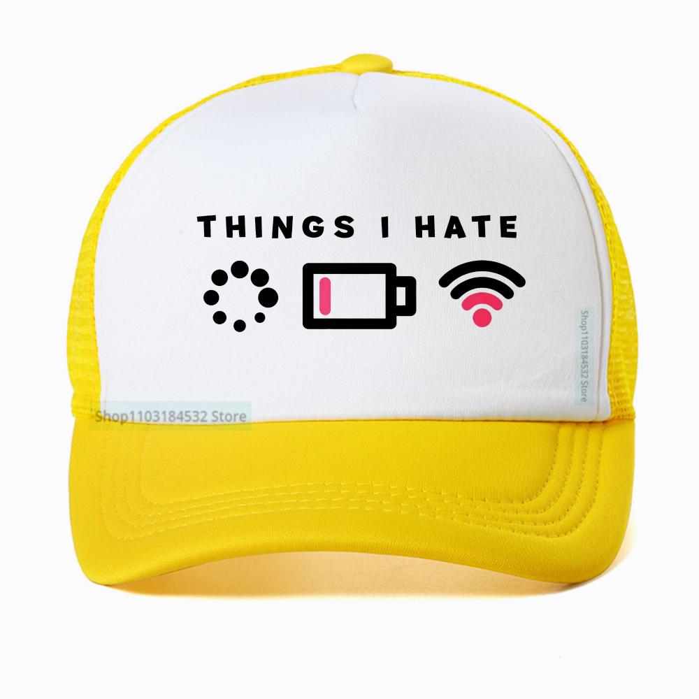 Вещи, которые я ненавижу, мне нужен Wi-Fi Компьютерный гик Игровой Геймер Кепка-бейсболка Унисекс Повседневная уличная одежда Регулируемая сетчатая кепка-тракер