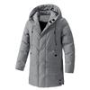 Medium To Long Cotton Jacket Men's Plus Size Coat Winter Loose Hooded Cotton Jacket Warm and Thick Cotton Jacket