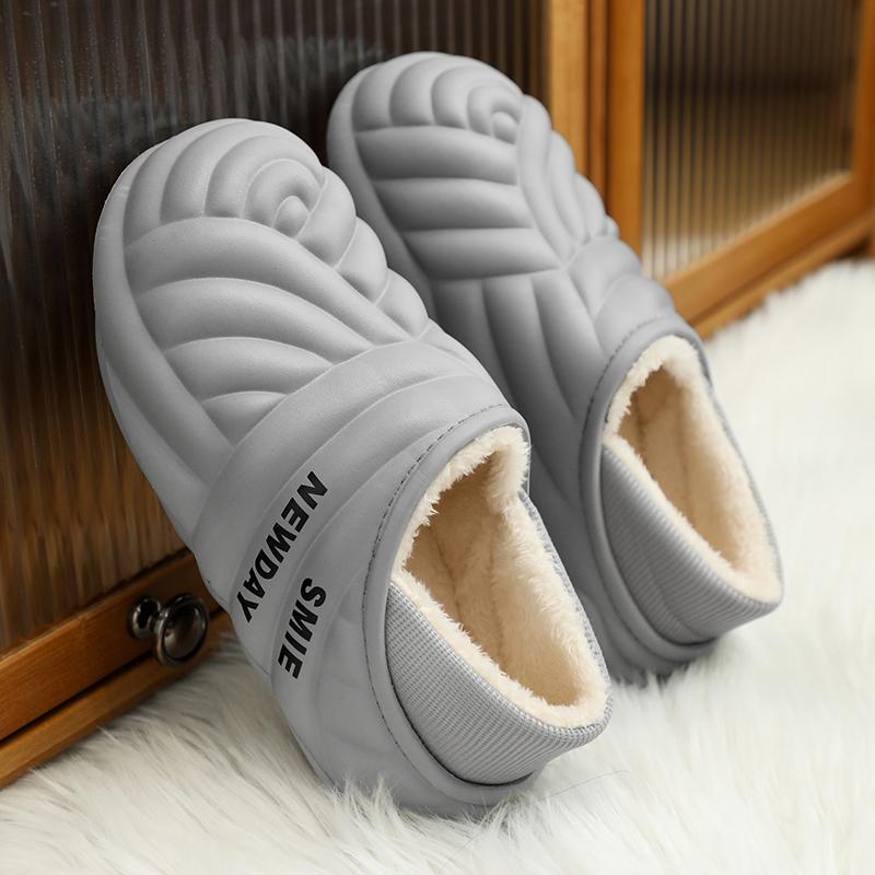 Теплая зимняя хлопковая обувь, женские теплые меховые домашние тапочки, нескользящие плюшевые тапочки из ЭВА, домашние тапочки для пар с толстой подошвой, шлепанцы