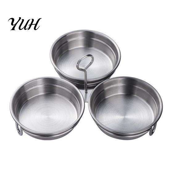 Kitchen Utensil for Eggs 3-Cavity Stainless Steel Egg Mold, 3-in-1 Poached Ring with Handles, Cooking Gadget Breakfast Non-Stick Heart & Round