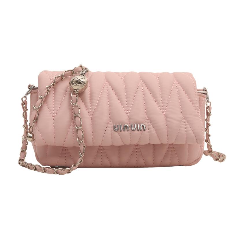 Underarm Bag New Trendy and Fashionable Wrinkled Bag French Niche Chain Bag Women's Casual Square Bag Crossbody Bag