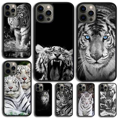 Чехол для телефона с рисунком животного белого тигра для iPhone 16 15 14 SE 2020 XR XS 11 12 13 Mini Pro MAX Plus