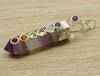 Harmonize Purple Amethyst Pencil Pendant Wand 7 Chakra Reiki Healing Crystal Spiritual Gift