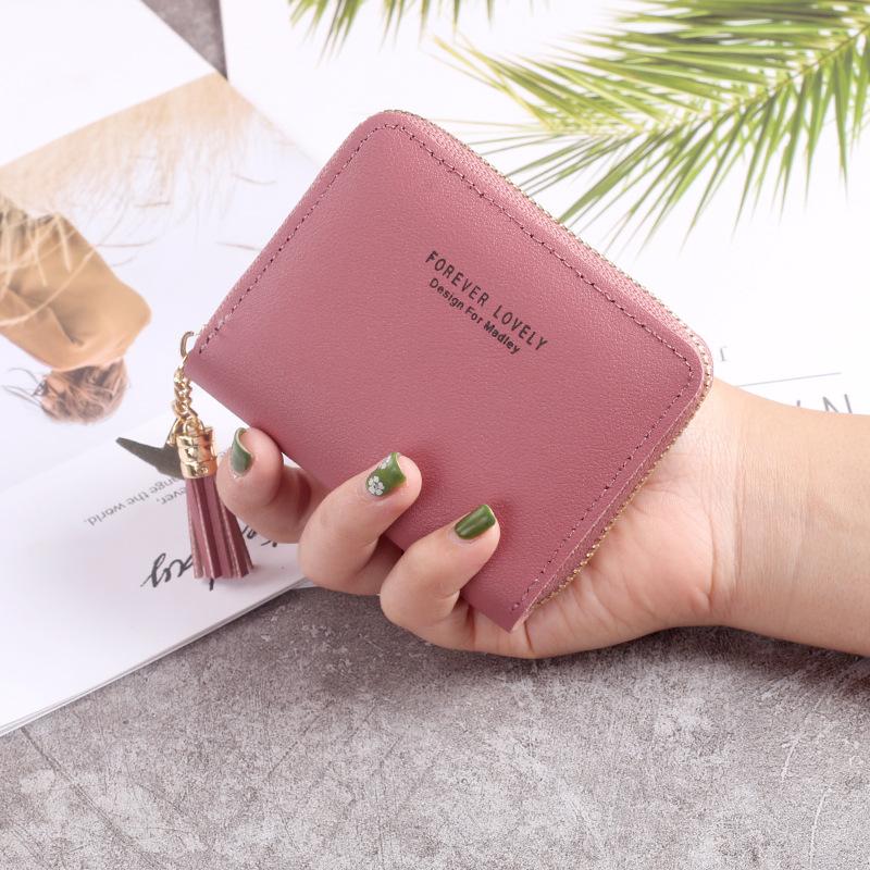 Korean version of mini wallet ladies short zipper cute coin purse students short Su Liu female wallet