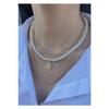 Pearl Medallion Gold Chain Combination Necklace