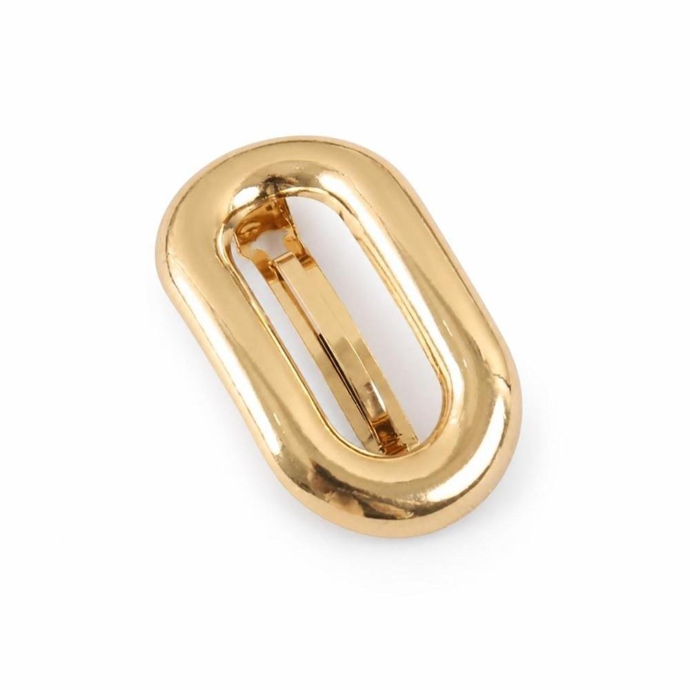 Gold Spring Hair Clip Elliptical Hollowed Out Ponytail Hairpins New Barrettes Headwear