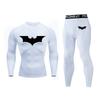 Men Women Quick Dry Athletic Compression Set Long Sleeve Top Capri Pants Running Gym Workout Sportswear