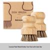 Solid Wood Sisal Pot Brush with Coconut Palm for Kitchen Cleaning