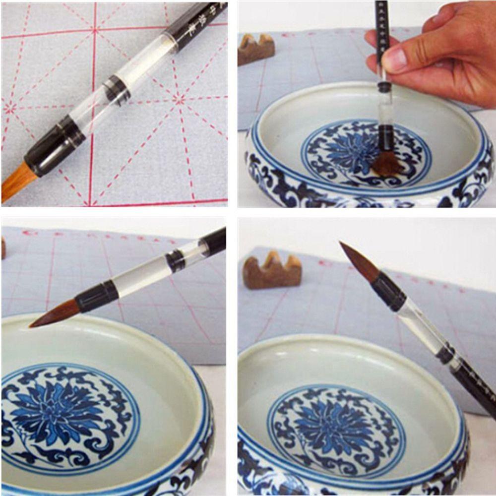 Goat Hair Writing Drawing Pen Chinese Japanese Calligraphy Piston Water Ink Brush Water Brush Pen