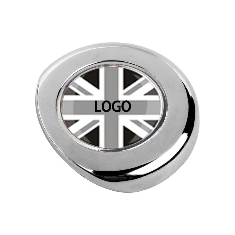 Одна кнопка «Пуск», декоративная наклейка для автомобиля, серебристый и черный металлический материал, эпоксидная смола, узор для MINI COOPER R55 R56 R60 R61