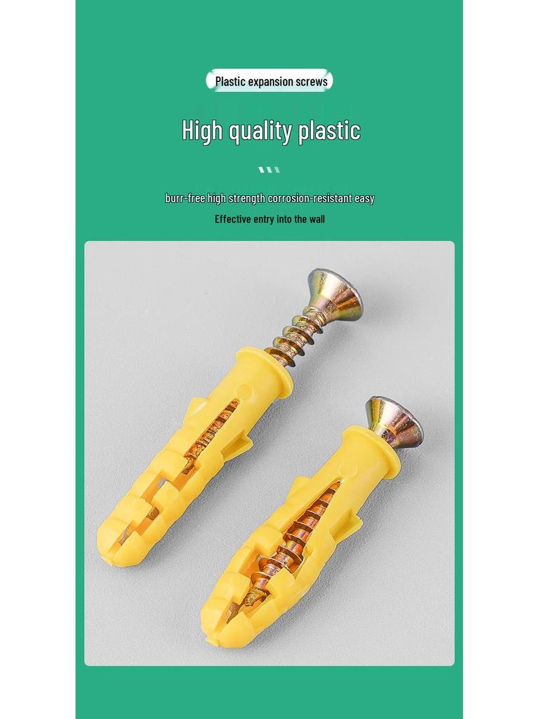 Little Yellow Croaker M6 Expansion Screw & Tube Set with Self-Tapping Screws, Wall Nails, Rubber Plugs, and Clips (6, 8, 10mm)