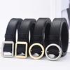 Non-Porous Women'S Belt Men'S Lazy Belt Non-Punching Black Decorative Jeans