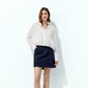 [100% Mulberry Silk] Short Silk Top for Women's Summer New Style Simple Commuting White Shirt