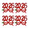 4Pcs Headband with Snowflake Decor Sparkling Number 2026 Hair Hoop Glasses Festive Christmas Party Accessory