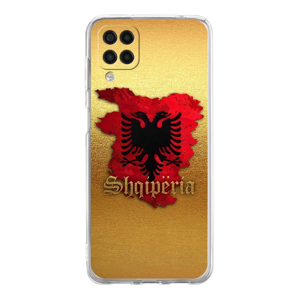 Чехол для телефона Samsung Galaxy A13 A15 A25 A51 A71 A21S A11 A12 A31 A52 A41 A23 A53 A73 A32 5G A03S A05s, прозрачный чехол с флагом Албании