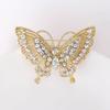 Женская брошь Ретро форма бабочки Декор стразами Противоскользящая Износостойкая Украшение для воротника пальто костюма Шляпа Шарф Одежда