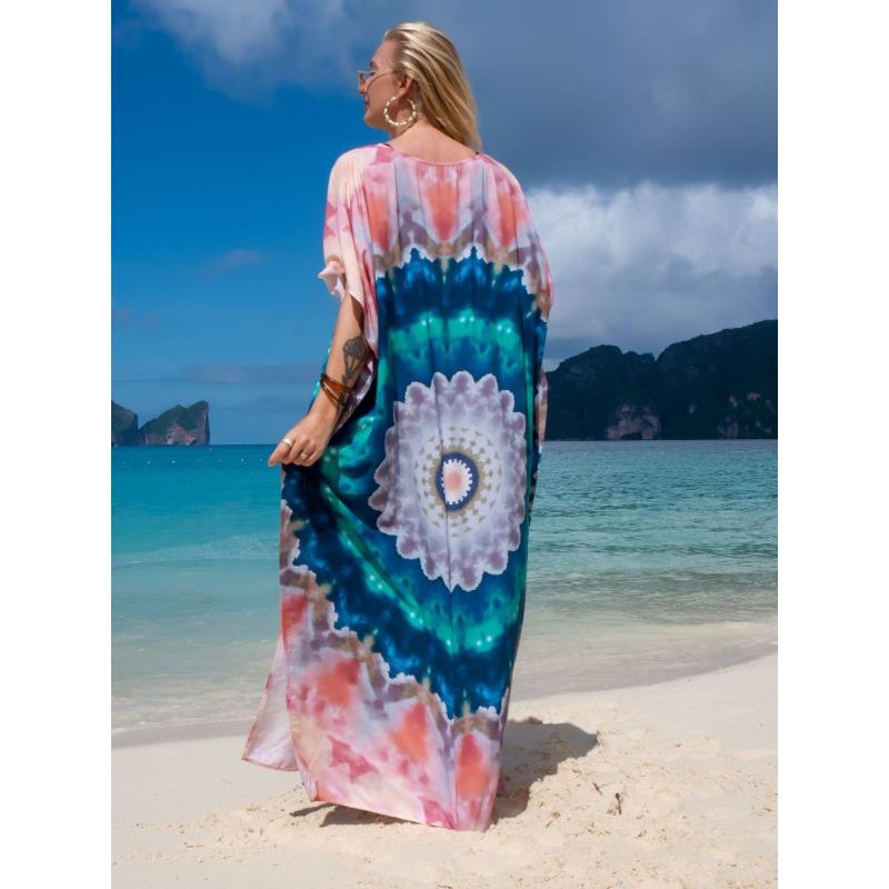 Женская мода лето весна леопардовый принт рукава 1/2 V-образный вырез свободная талия повседневные платья