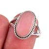 Natural Pink Opal Gemstone 925 Solid Sterling Silver Jewelry Ring Size 7.5 y0N12
