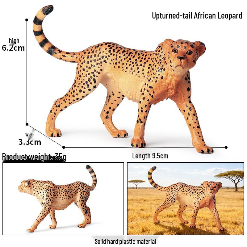 Kids' Wild Animal Model Toys: Leopard, Cheetah, Jaguar, Black Panther, Snow Leopard Figurines.
