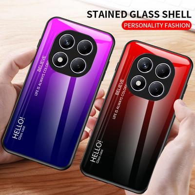 Модный чехол из закаленного стекла с градиентом для Xiaomi Redmi Note 14S 14 Pro Plus 5G Poco X7 M7 F7 C85 15 Ultra A5 15C 15T, цветная задняя крышка телефона