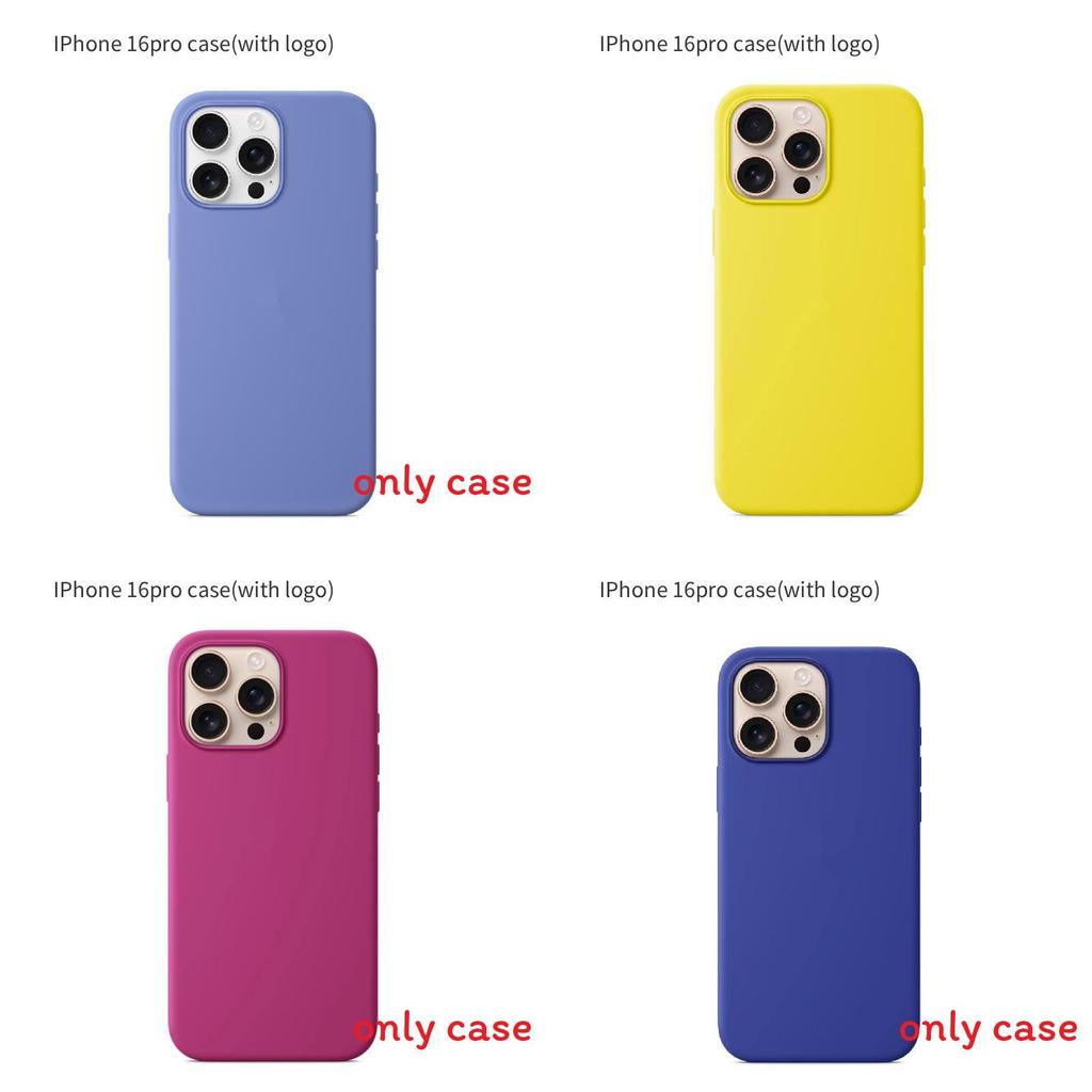 For Iphone16 Pro Solid Color Magnetic Silicone Phone Protective Case With Logo For Enhanced Protection