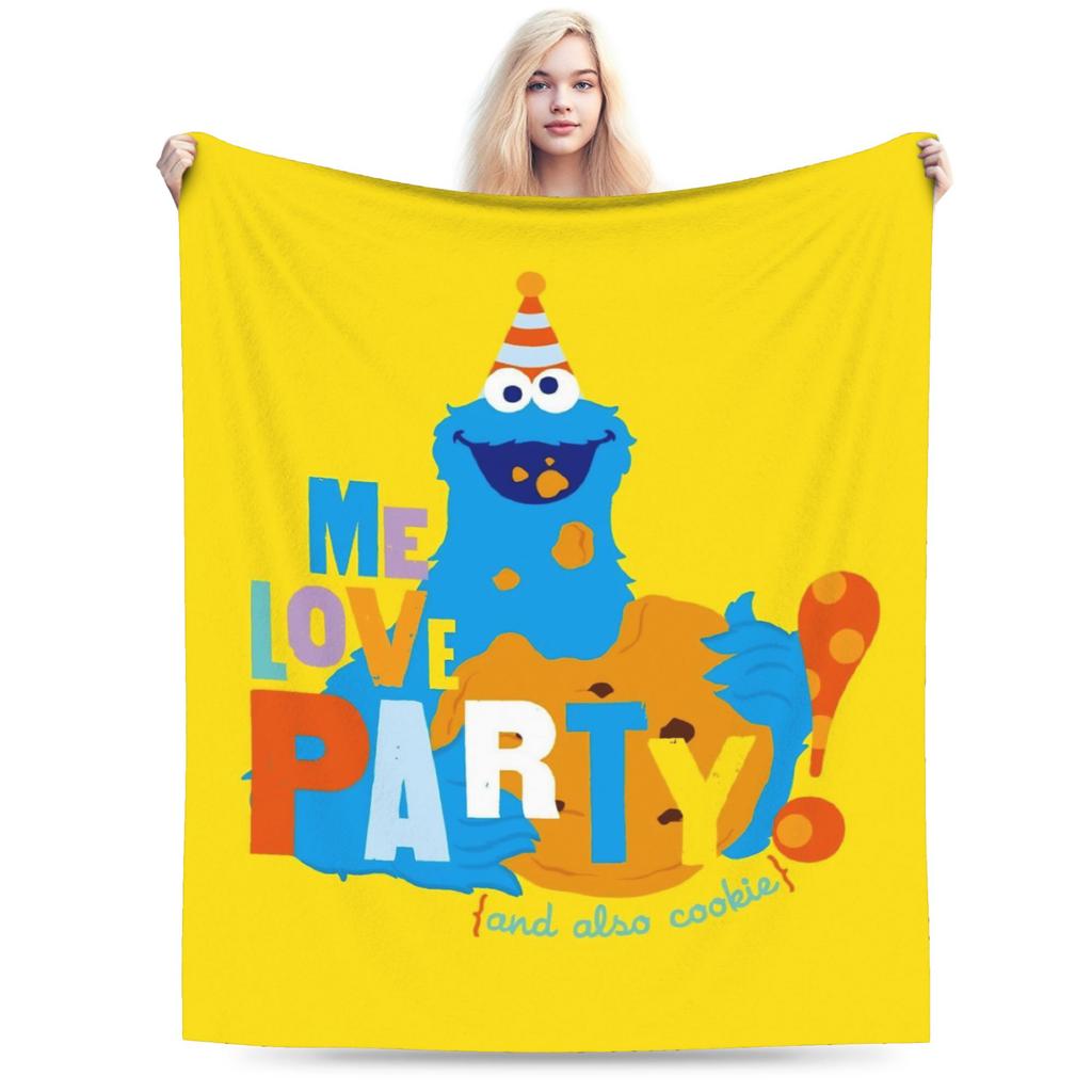 Sesame Street Cartoon Blanket Elmo Lovely Flannel Funny Breathable Throw Blankets for Bedding Lounge Textile Decor