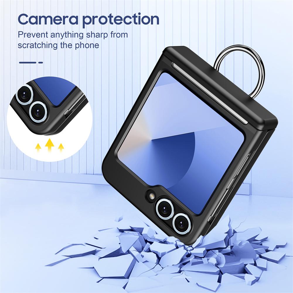 Роскошный зажим-кошелек с откидным слотом для карт и телефона для Samsung Z flip 7 6 5 5G Flip6 zflip5 zflip6 Кольцо для пальца Ударопрочные поликарбонатные чехлы