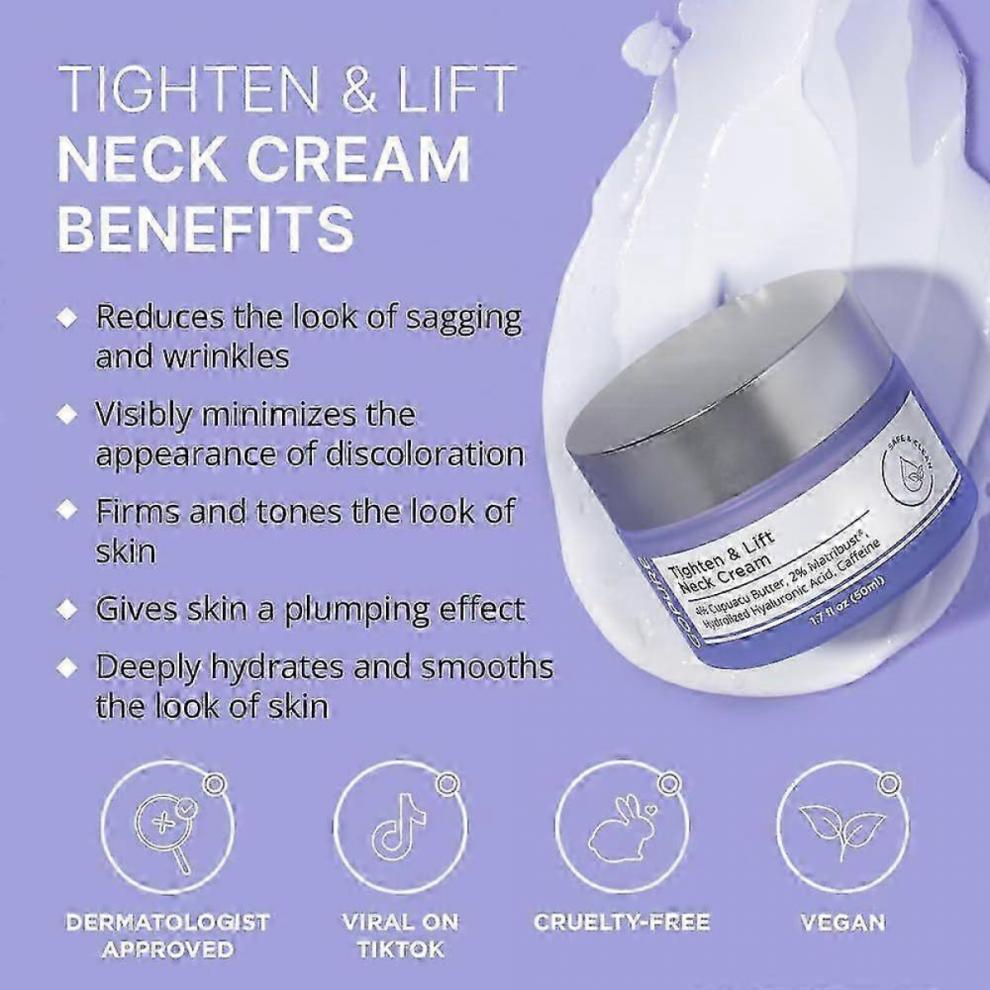 (3 Stück) Straffende und festigende Halscreme, Anti-Aging-Halscreme für straffende und feste Haut, mit Pro-Active Repair Firming Complex, fü