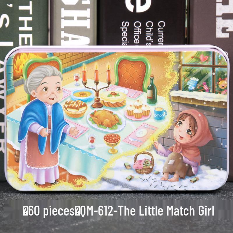 60-Piece Cartoon Puzzle Tin Box for Toddlers Aged 3-6 – Early Education and Intellectual Development Toy for Boys and Girls