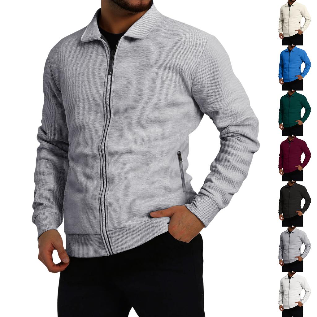 Men's Winter Casual Zipper Pocket Long-Sleeve Jacket