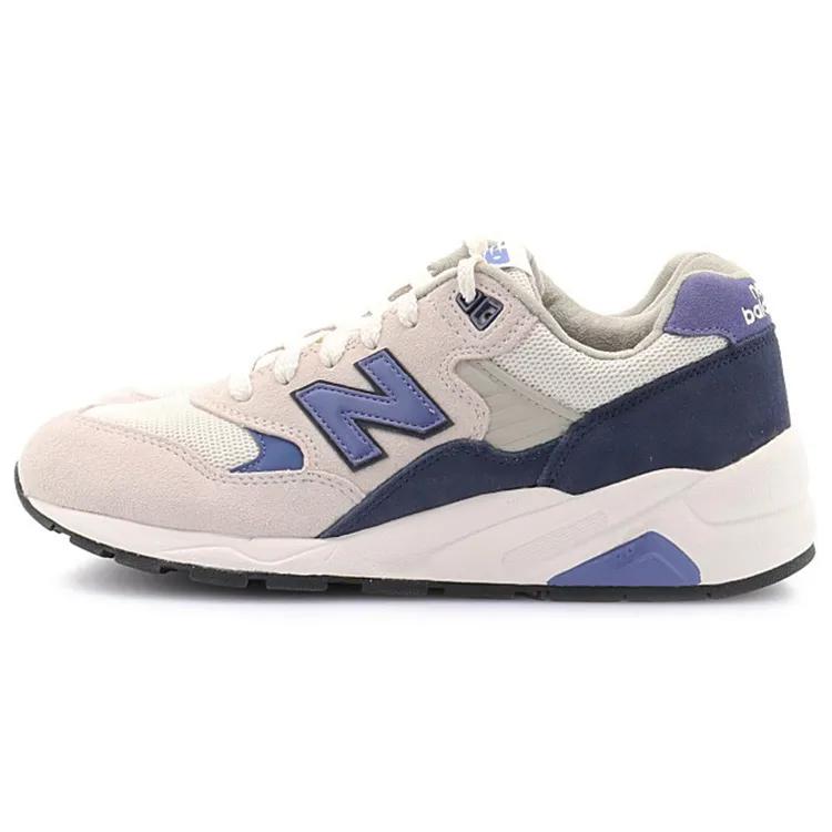 New Balance 580 Comfortable Low top Casual Running Shoes Unisex Beige Navy Blue (Unisex) Running Shoes