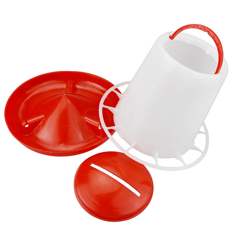 5kg Lid Chicken feeding bucket Farming tool Pheasant Quality Chickens ducks and quail dove Bird Feeder Safe hanging flat
