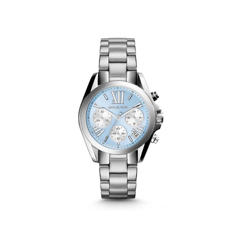 Michael Kors Серебристые часы Bradshaw с синим циферблатом MK6098