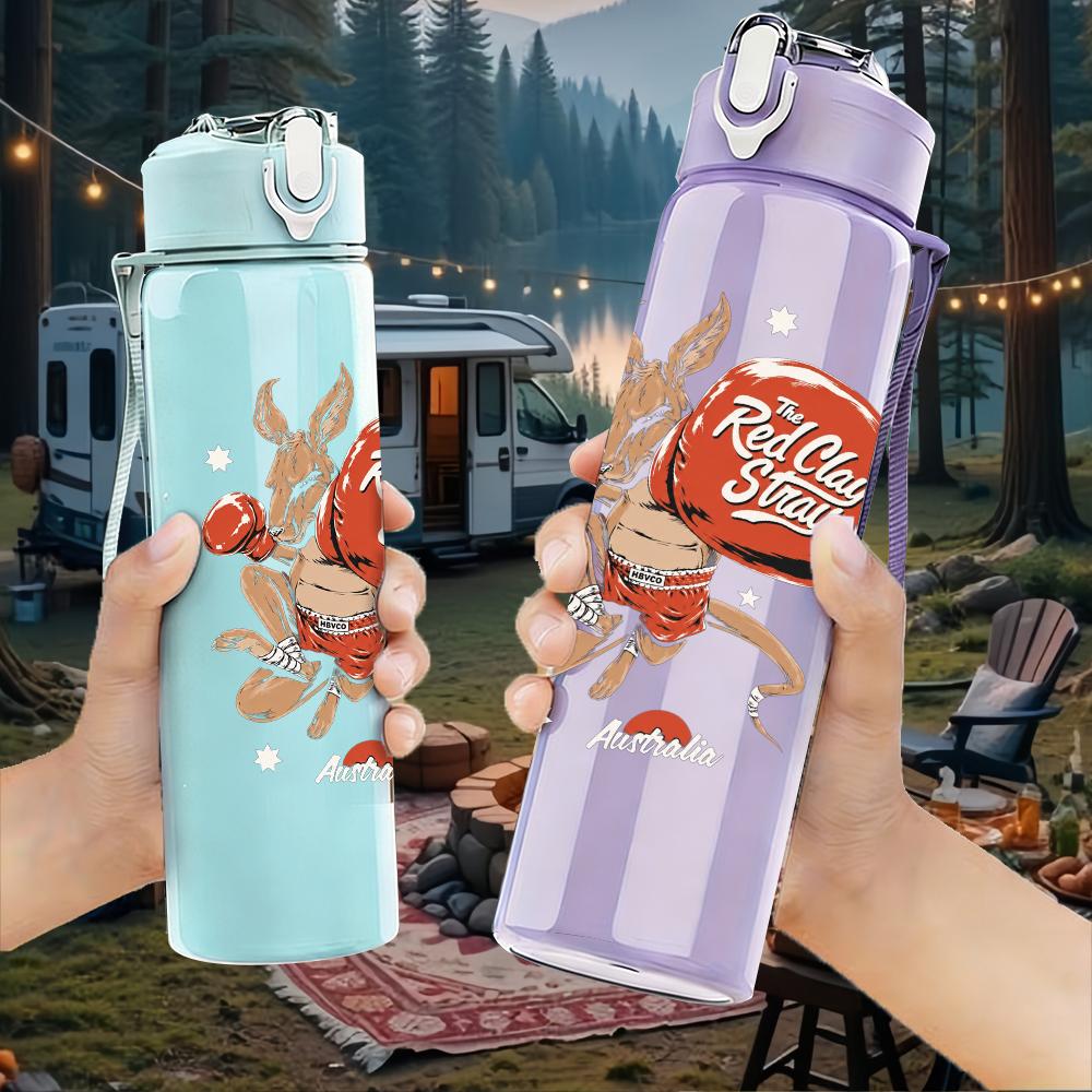 1PC Retro Rooster Western Farm Graphic Print 750ml Portable Sports Water Bottle Leakproof Gym Outdoor Travel Drink Cup