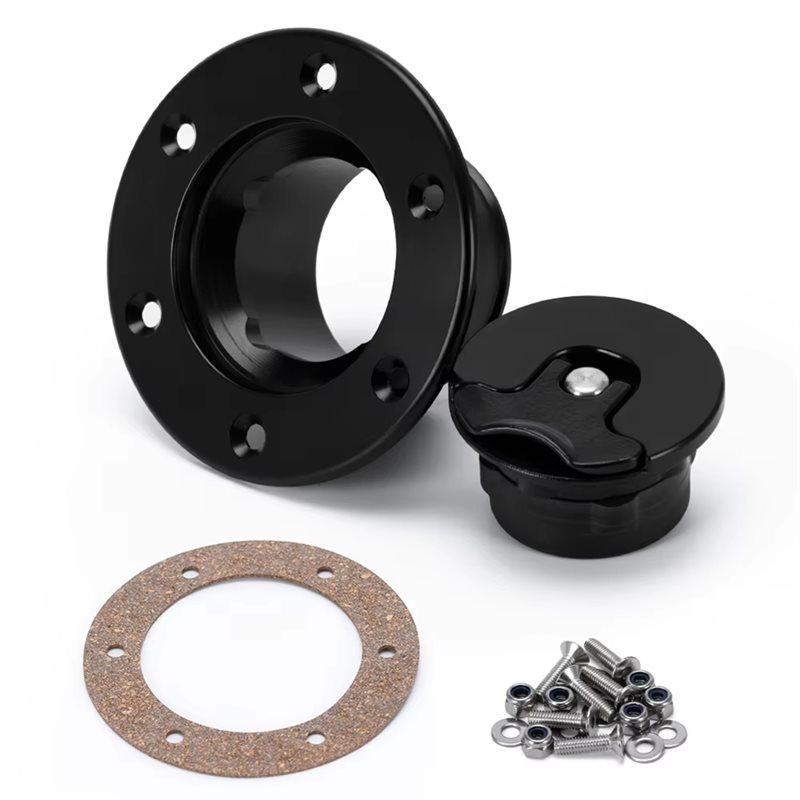 New Aluminum Billet Fuel Cell/6 Bolt Surface Oxidation Fuel Surge Tank Cap Flush Mount ID 35.5Mm Openings