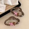Korean Sweet And Cool Leopard Print Niche Cloud Puppy Ball Rhinestone Hair Grab Foreign Style Fashion Grab Clip High Ponytail Disc Hair Accessories