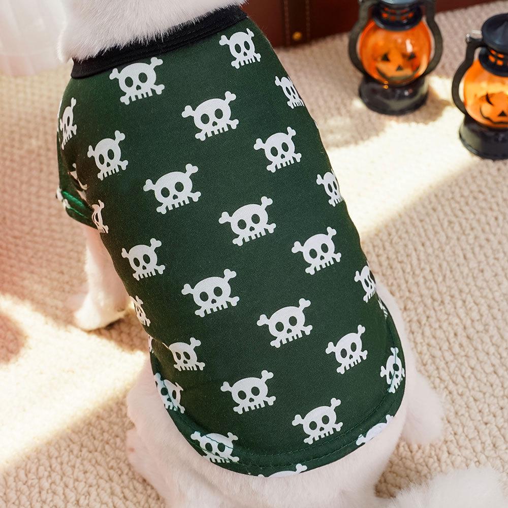 Хэллоуин Домашнее животное Собака Собака Кошка Одежда Принадлежности Костюм Черепа Тонкий Призрак Фестиваль Тедди Большой Медведь Померанский Шпиц