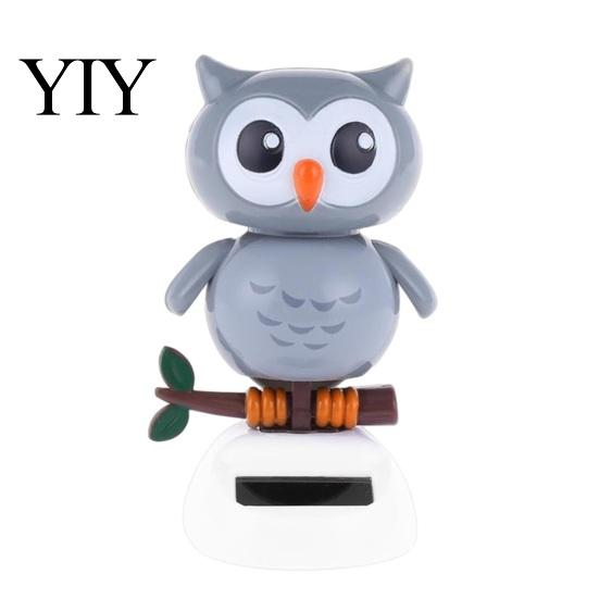 Bright Color Solar Toy Funny Dancing Duck Toys, Creative Fun Swinging Shaking Head Car Dashboard Decor Owl Decorations Desktop Ornaments Interior