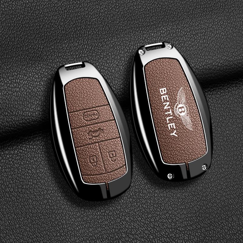 Zine Alloy Car Key Case Cover Shell Holder For Bentley Flying Spur Continental GT Bentayga Mulsanne Protector Remote Accessories TH3