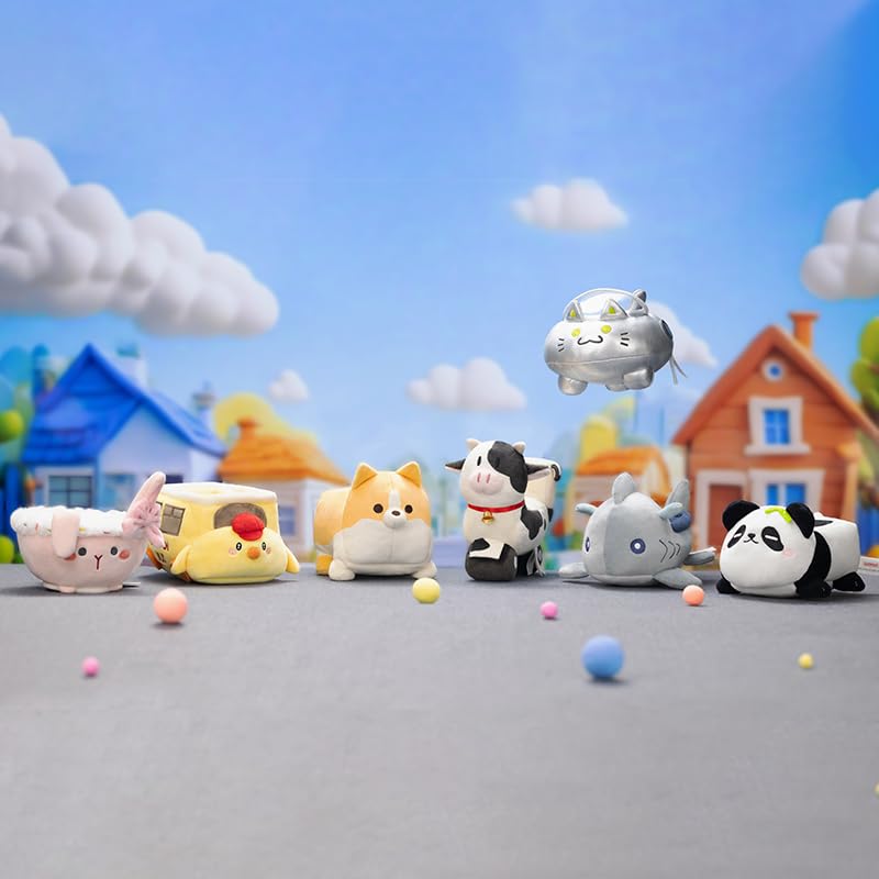 POP MART GONG Оригинальная серия Роуминг Плюшевая игрушка Машина Круглая 2 Коробка Pop Mart Гашапон Слепая коробка Фигурка Пластиковая модель Премиум игрушка ПВХ Мягкий винил