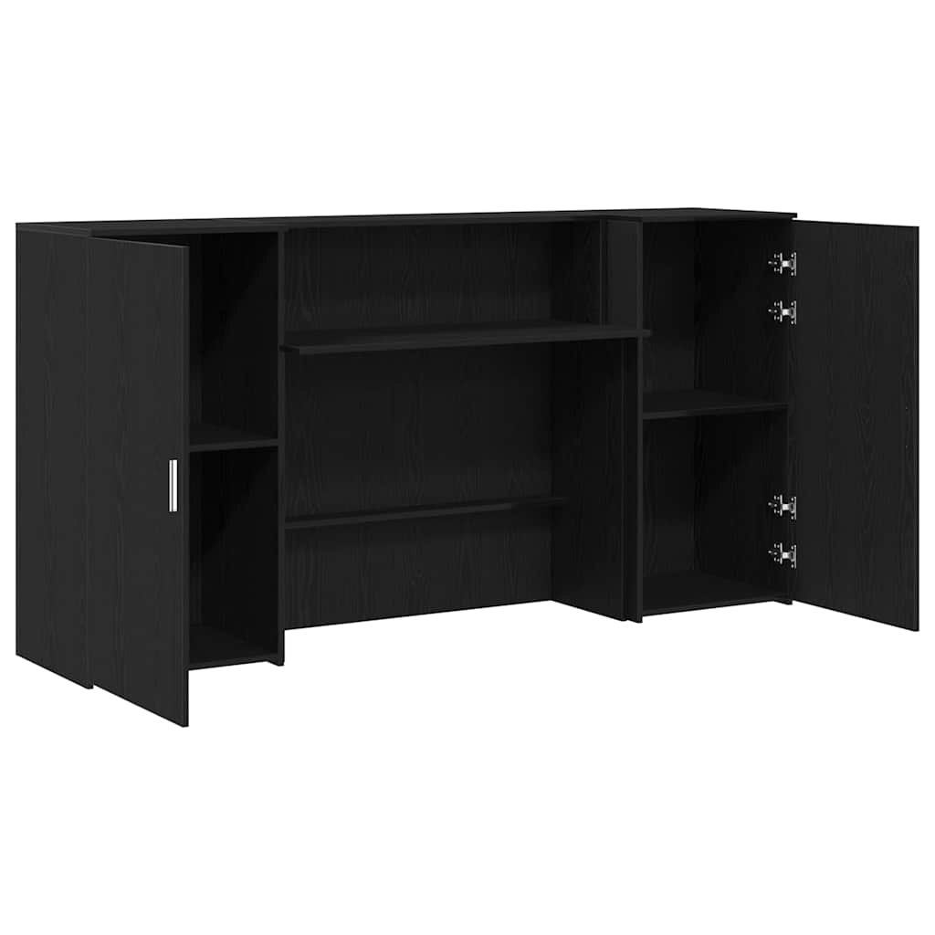 Reception Desk Black Oak Effect 200x50x103.5 cm Engineered Wood