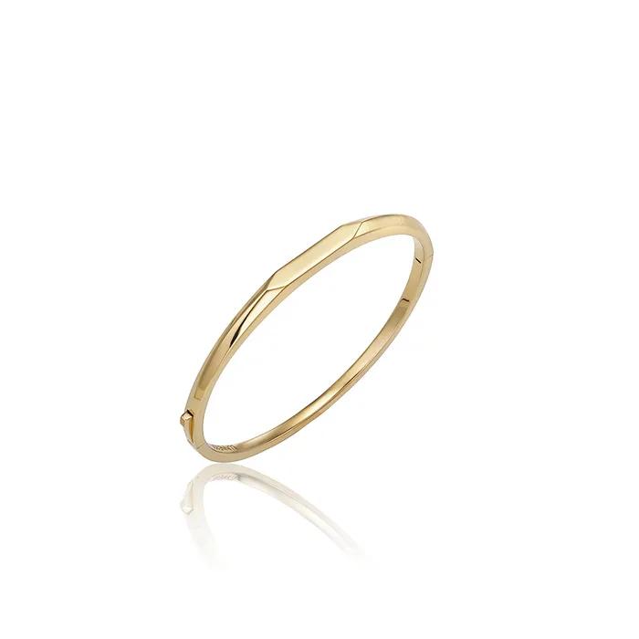 Silver 925 Solid Edge Bangle Bracelet #LSB18