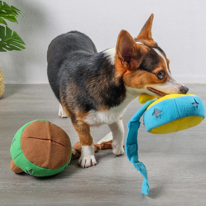 Интерактивные игрушки для собак Забавная игрушка для собак, издающая звуки Игрушка для жевания домашних животных, устойчивая к укусам Игрушка для собак в форме керлинга Игрушки для дрессировки щенков