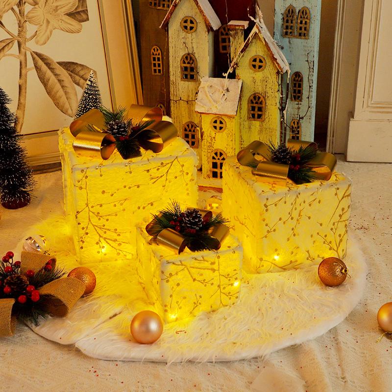 3 штуки рождественских подарочных коробок, украшения для окон на праздничную вечеринку, украшения для рождественской елки, рождественские подарочные коробки, подарочные наборы