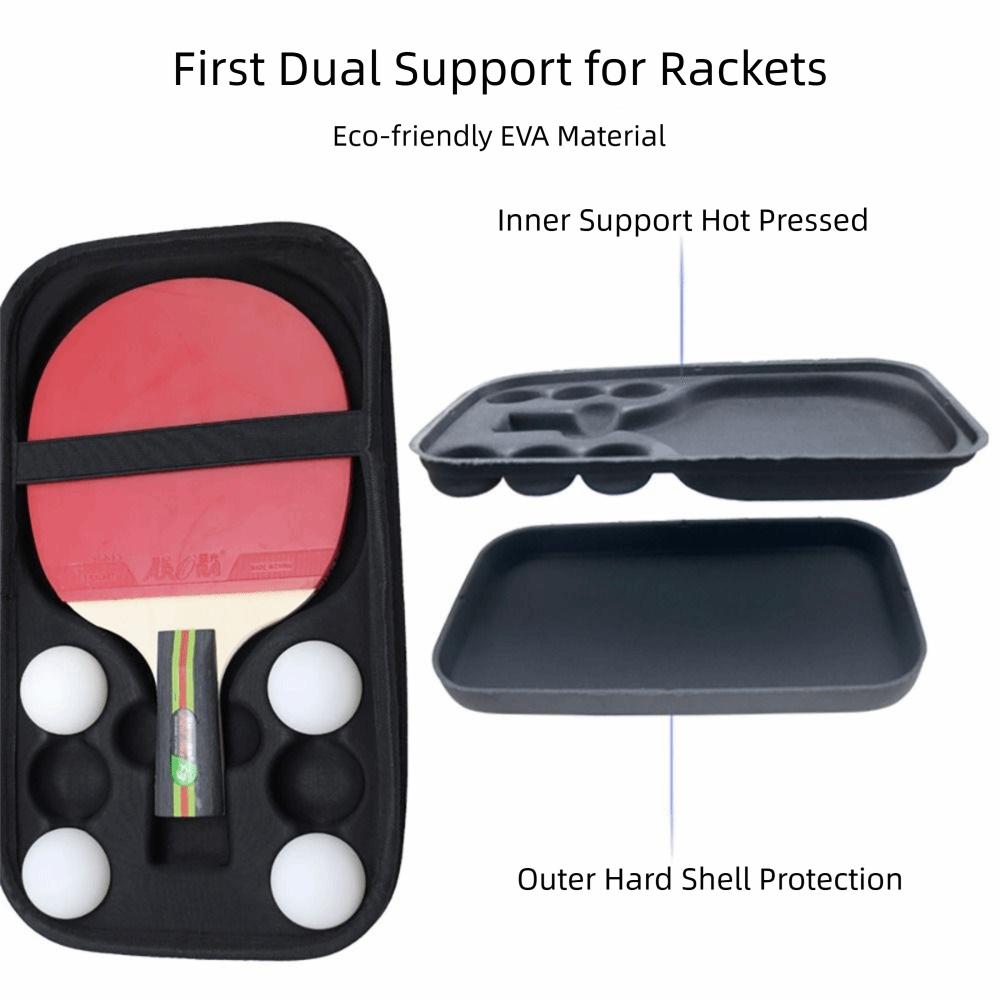 EVA Ping Pong Paddle Case Black Grey Hard Shell Storage Bag Ping Pong Paddle