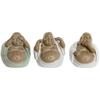Decorative Figurine - HOME ESPRIT - Oriental Buddha - Multicolor - 3 Units - 10 X 9 X 10.5 Cm