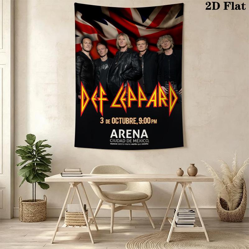Def Leppard Live Mexico City Tapestry Wallmounted Fashion Print Homestay Soft Decoration Tapestry Atmospheric Background Cloth